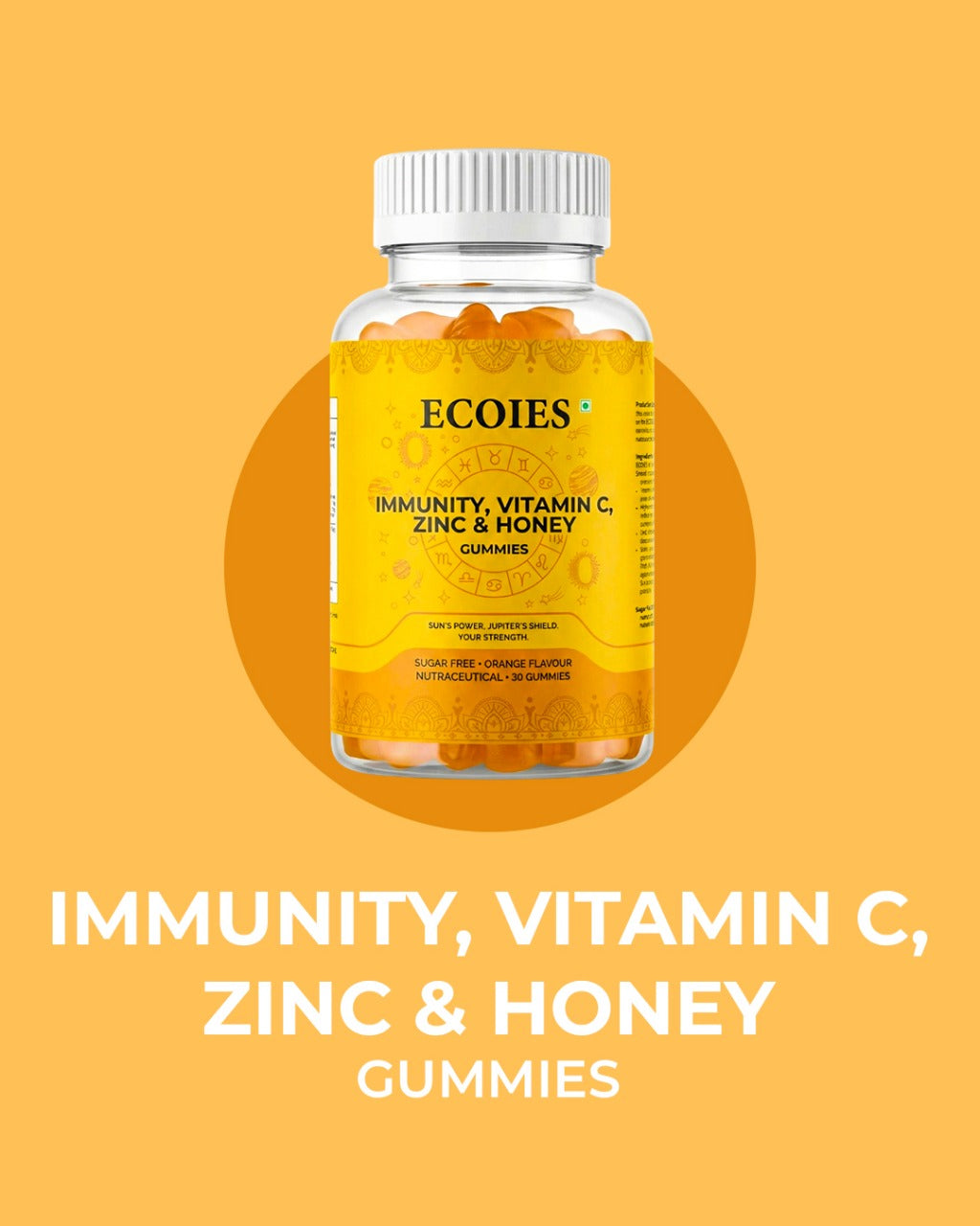 ECOIES Immunity Vitamin C + Zinc + Honey Gummies