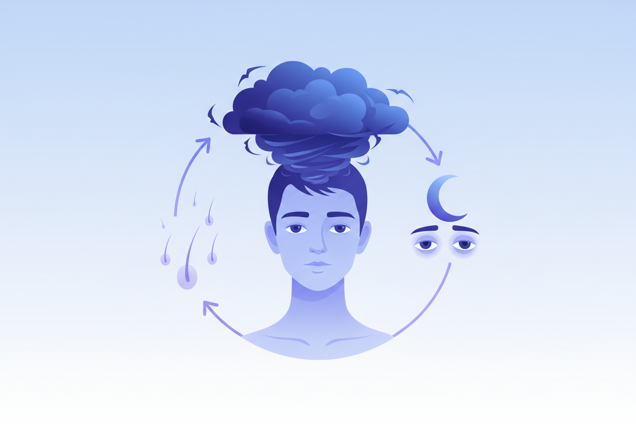 THE HIDDEN LINK BETWEEN STRESS, HAIR FALL, AND POOR SLEEP