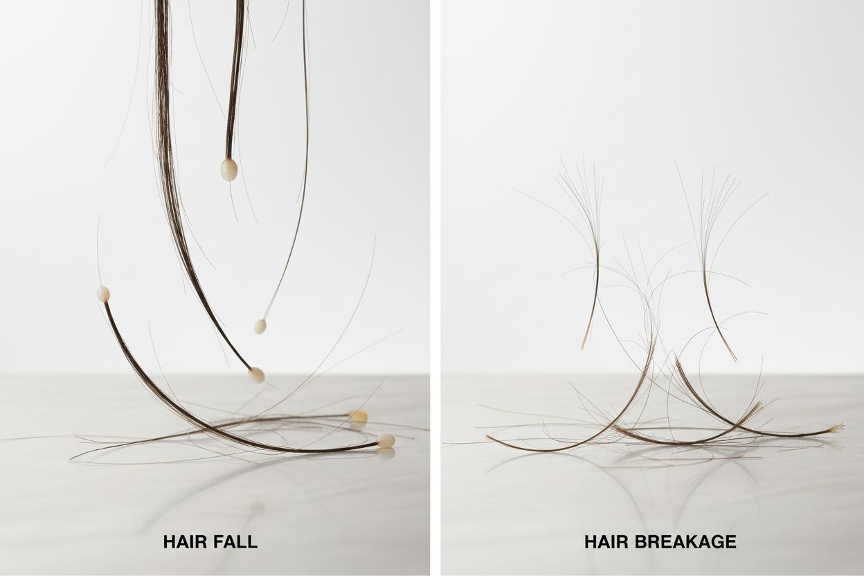 HAIR FALL VS HAIR BREAKAGE: WHAT’S THE DIFFERENCE?